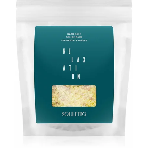 Souletto Peppermint & Ginger Bath Salt sol za kopel 500 g