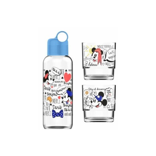  Mickey mouse set flasica i dve case plavi ( 12/830631 ) Slike