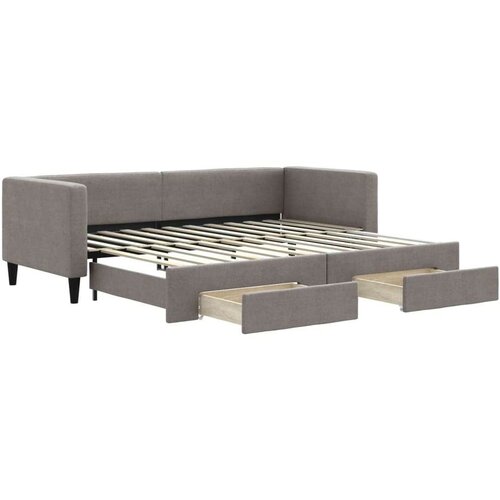  Dnevni krevet na razvlačenje smeđesivi 80 x 200 cm od tkanine Slike