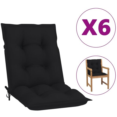 VidaXL Blazine za vrtne stole 6 kosov črne 100x50x7 cm Slike