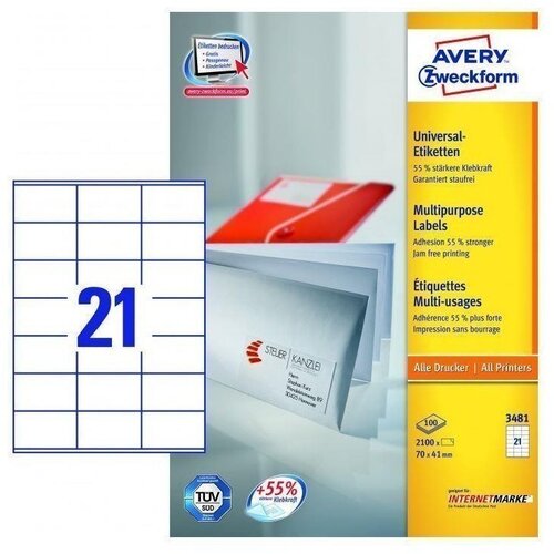  Etikete zweckform 3481 70x41mm bele ZWECKFORM Slike