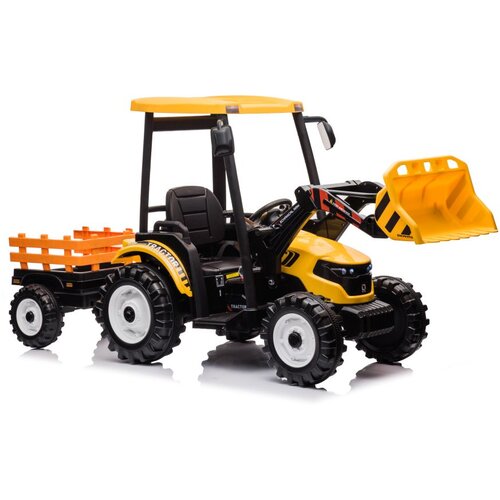 Lean_Toys Otroški traktor little rider 24V s priklico rumena Hercules Cene
