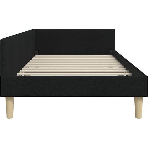  Kutni okvir kreveta Crna 90 x 190 cm tkanina Slike