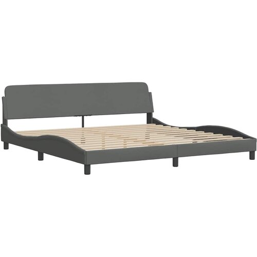  Okvir za krevet Dover tamnosivi 193 x 203 cm od tkanine Slike