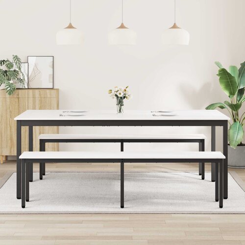  Stol za objedovanje Bijelo 200 x 100 x 75 cm Čvrsto borovo drvo Slike