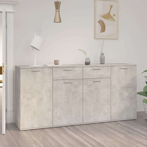  Komoda betonsko siva 160x36x75 cm iverna plošča Cene