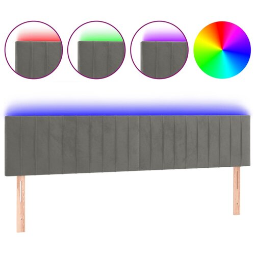 VidaXL LED posteljno vzglavje svetlo sivo 180x5x78/88 cm žamet, (20793451) Slike