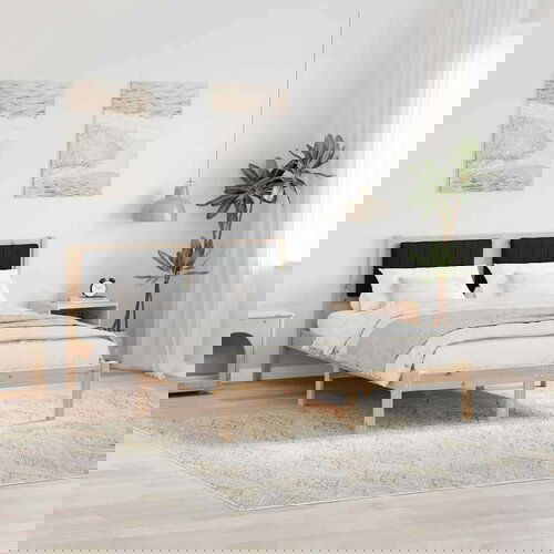 vidaXL Krevetni okvir s tapiciranim uzglavljem Crna 140 x 200 cm Cene