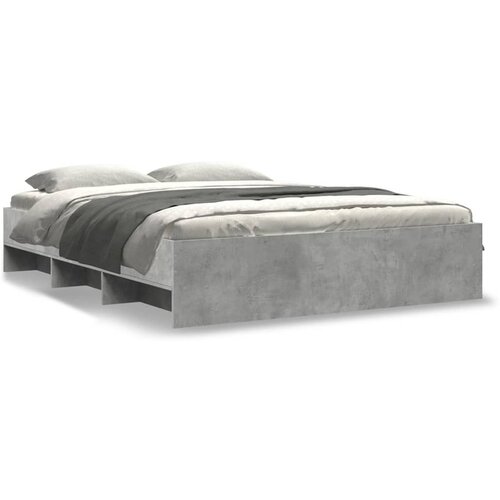 vidaXL Okvir kreveta boja betona 150x200 cm od konstruiranog drva Cijene