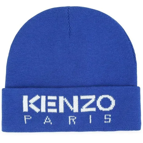 Kenzo Kids Dječja kapa s dodatkom vune boja: tamno plava, od tanke pletenine