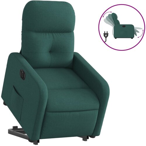 Maison Chic Električni naslanjač - Relax naslanjač s funkcijo vstajanja temno zeleno blago, (22062235) Cene