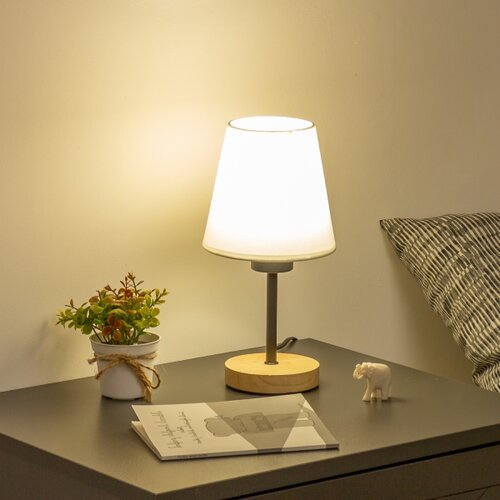  Brilagi - Stona lampa NUBILA WOOD 1xE27/25W/230V hrast/bela Slike