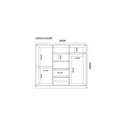Hanah home Ormar Rb-122-01, 210x210x52 cm, Bijeli Slike