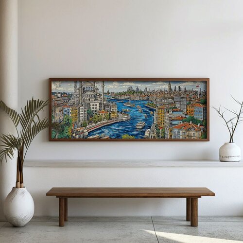WALLXPERT FAH114-120 Multicolor Decorative Framed MDF Painting Cene