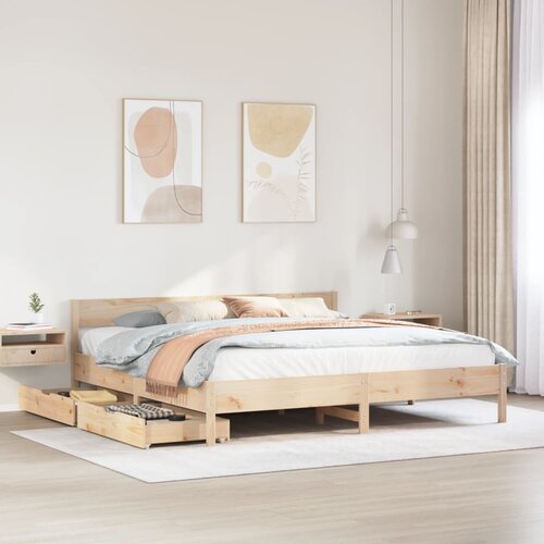 VidaXL Okvir kreveta bez madraca 180 x 200 cm od masivne borovine Slike