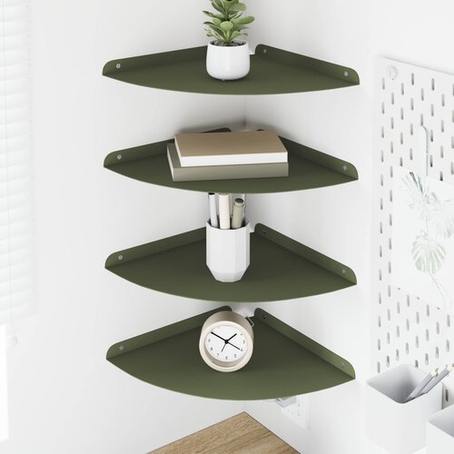  Lebdeća polica s policom 4 pcs Maslinovo zelena 30 x 30 x 2 cm Cene