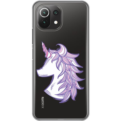 maska silikonska print skin za xiaomi mi 11 lite purple unicorn Slike