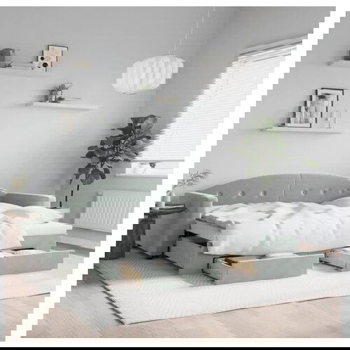 vidaXL Dnevni krevet na razvlačenje svjetlosivi 90 x 190 cm baršunasti Cene