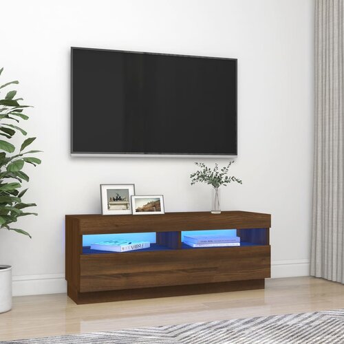 Furnova TV omarica z LED lučkami rjavi hrast 100x35x40 cm, (21922926) Slike