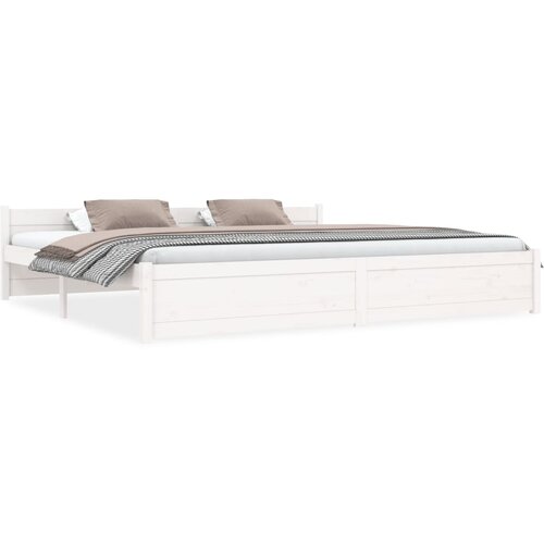 The Living Store Posteljni okvir bel iz trdnega lesa 200x200 cm - Posteljni Okvir, (21530104) Slike