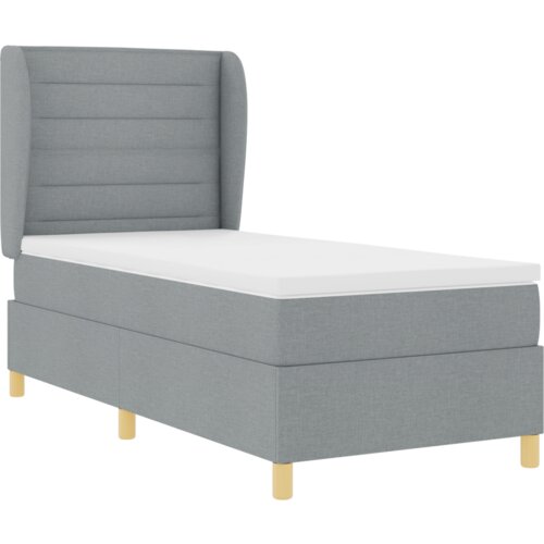 Box Spring Krevet s Madracem Svjetlosiva 90x200 cm Tkanina Slike