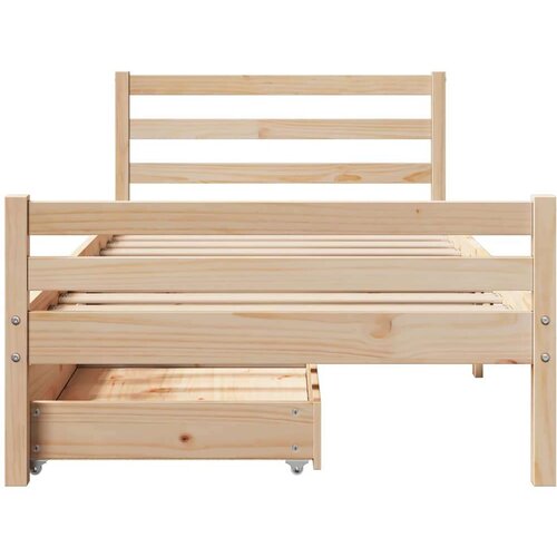 vidaXL Posteljni okvir brez vzmetnice 90x200 cm trdna borovina Cene