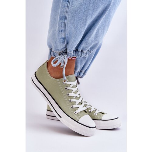 Kesi Classic Women's Low Bottom Sneakers Light Green Vegas Cene