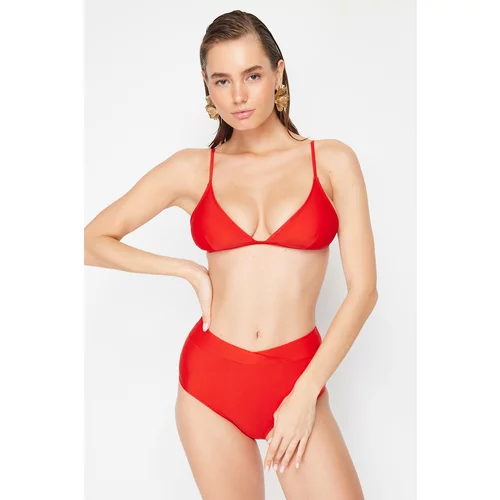 Trendyol Red V-Cut High Waist Bikini Bottom