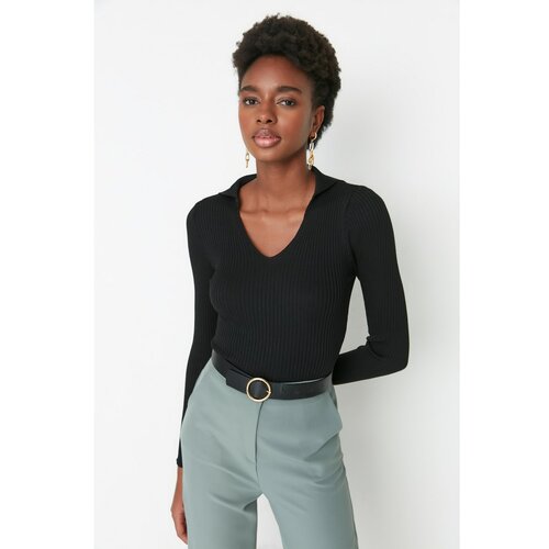 Trendyol Black Polo Neck Knitwear Sweater Slike