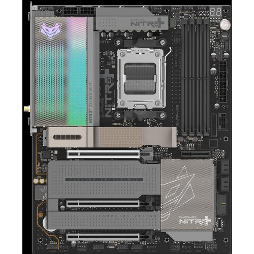 Sapphire amd X870E AM5 nitro+ ryzen R9/R7 4x DDR5 8400MHz pcie 5 2x M.2 Gen5 2x M.2 Gen4 lan gbps WIFI7 usb atx Cene