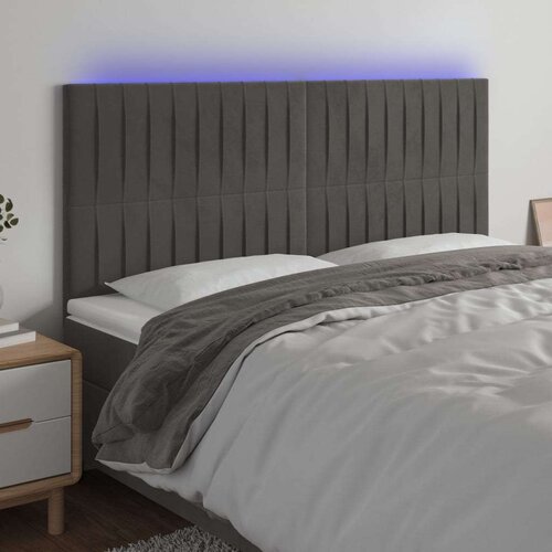  Posteljno vzglavje temno sivo 200x5x118/128 cm žamet, (20737830) Slike