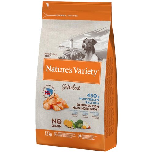 Nature's Variety Hrana za pse Selected Mini Adult, Losos - 1.5 kg Cene