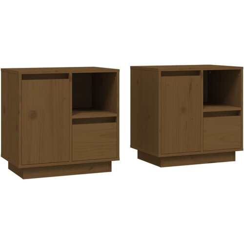 Maison Chic Dvo delni komplet Nočne omarice - Nočne mize medeno rjava 50x34x50 cm trdna borovina, (21690114) Cene