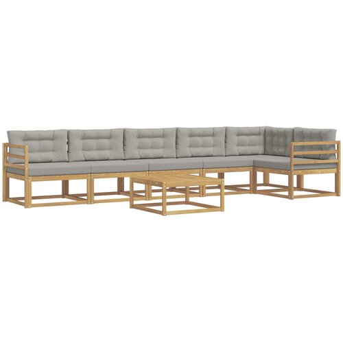  Set vanjskih sofa 7 pcs Bijela i svjetlosiva 79 x 79 x 37 cm Slike