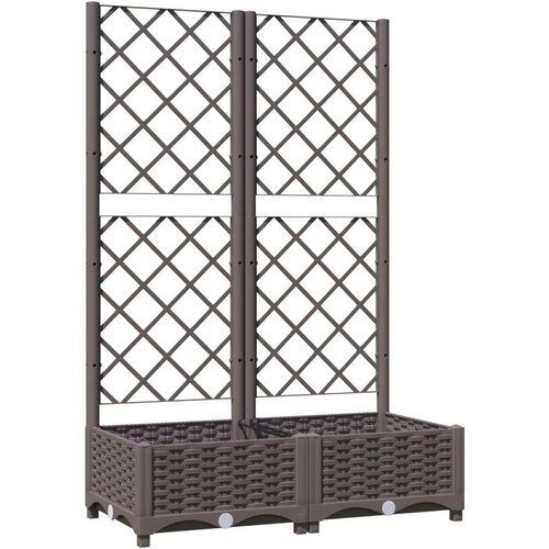 VidaXL Cvetlično korito z oporno mrežo rjavo 80x40x121,5 cm PP Slike