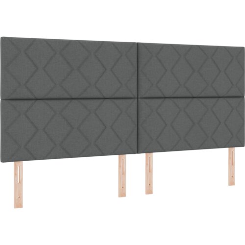  LED uzglavlje dijamantskih blokova tamno sivo 200 cm tkanina Slike