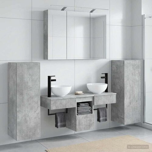  Set namje&amp;scaron;taja za kupaonicu 6 pcs Betonska siva Slike