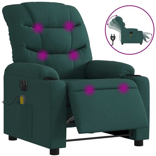 Maison Chic Električni masažni naslanjač - Relax naslanjač temno zeleno blago, (22134806) Cene