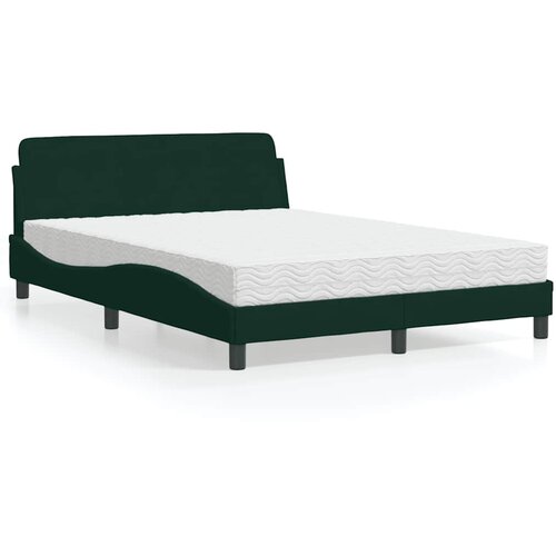  Krevet s madracem Dover tamnozeleni 140x190 cm baršunasti Cene