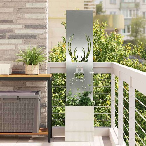 VidaXL Privatnost u vrtu Srebrno 32 x 140 cm Pocinčani čelik Slike