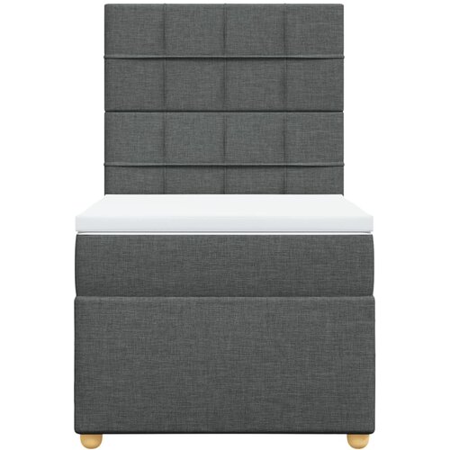  Krevet s oprugama i madracem tamnosivi 90x200 cm od tkanine Slike