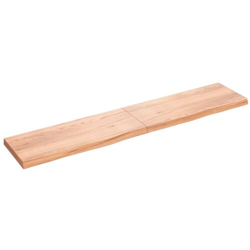 VidaXL Stenska polica svetlo rjava 200x40x6 cm trdna hrastovina Slike