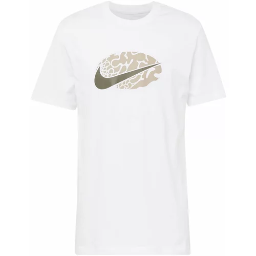 Nike Sportswear Majica 'SWOOSH' taupe siva / crna / bijela