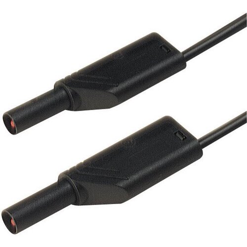 SKS Hirschmann 4 mm safety test lead\, 2x stackable plugs\, 1 mm²\, 50 cm, (20423332) Cene