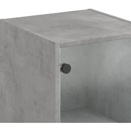  Visoka komoda sa staklenim vratima boja betona 35 x 37 x 142 cm Slike