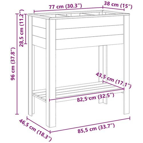  Visoki saksija Smeđa 85,5 x 46,5 x 96 cm Impregnirana borovina Slike