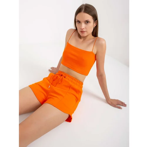 Fashion Hunters Basic orange high-waisted sweatpants from RUE PARIS