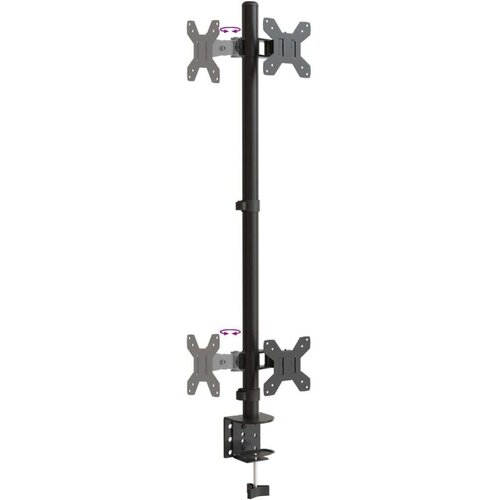 Dvostruki nosač za monitor crni čelični VESA 75/100 mm Slike