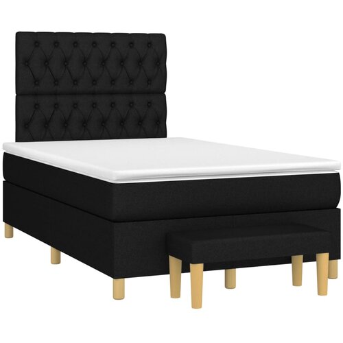 VidaXL Box spring postelja z vzmetnico črna 120x190 cm blago Slike