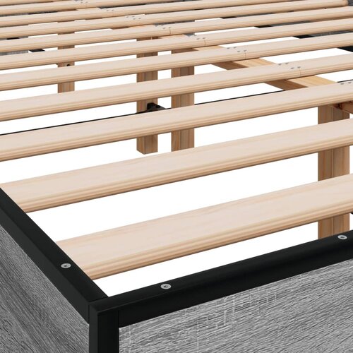  Okvir kreveta boja hrasta 140x200cm konstruirano drvo i metal Slike